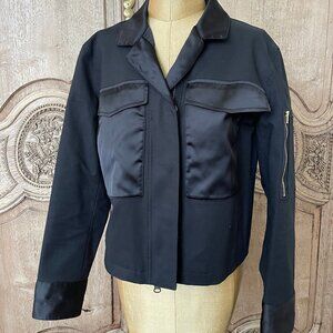 Cabi Black Unitility Jacket with Satin Trim Size Small